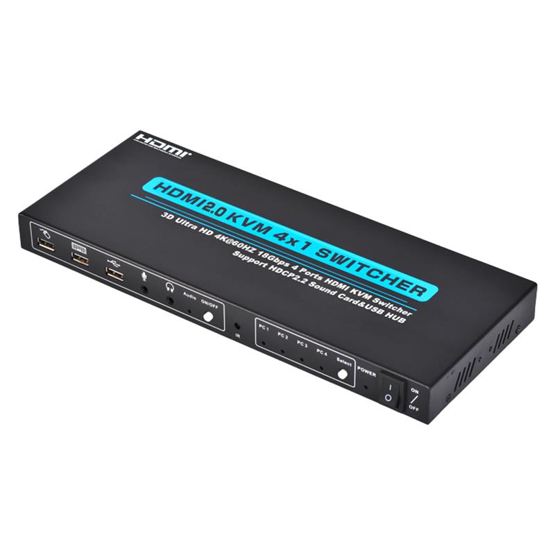 V2.0 HDMI KVM 4x1 Switcher Поддержка 3D Ultra HD 4Kx2K \/ 60 Гц
